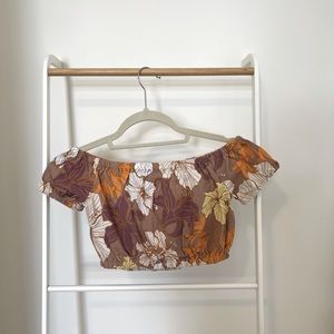 Aritzia floral crop top